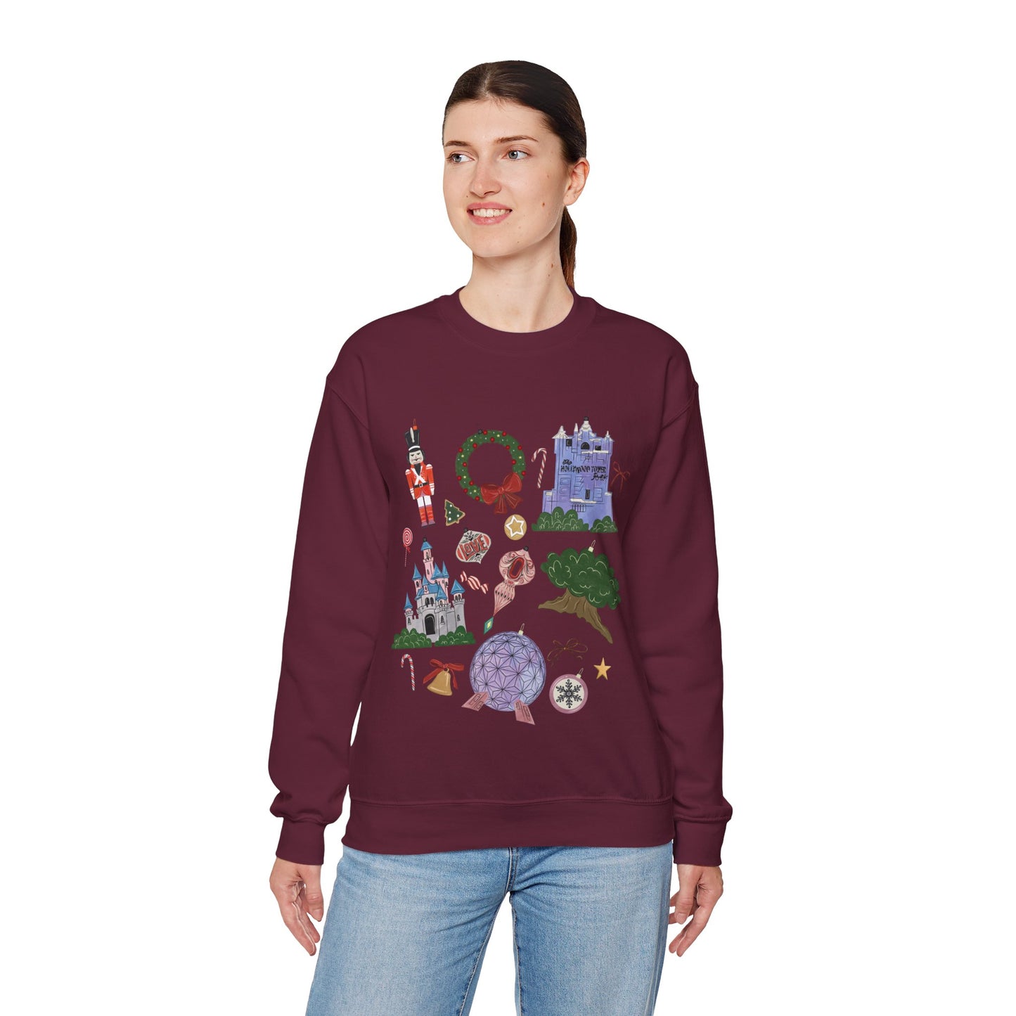 Park Icons Vintage Ornaments - Adult Crewneck Sweatshirt