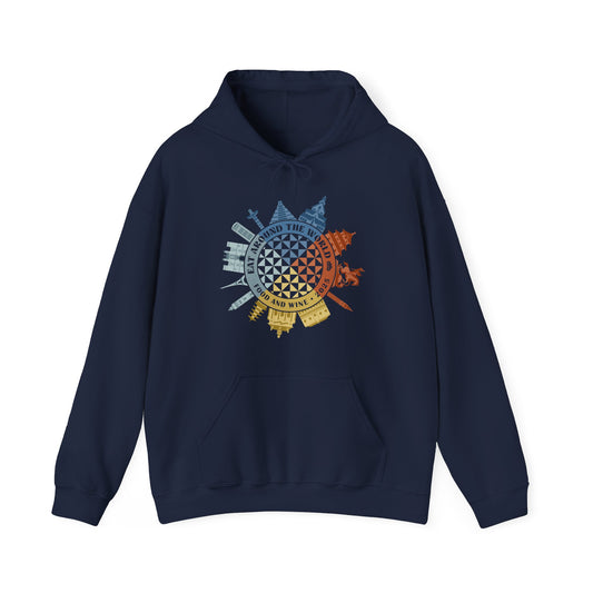 Food & Wine Compass -  Adult Hoodie Sweatshirt
