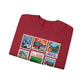 Animal Kingdom Vintage Stamps - Adult Crewneck Sweatshirt