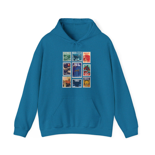 Hollywood Studios Vintage Stamps - Adult Hoodie Sweatshirt