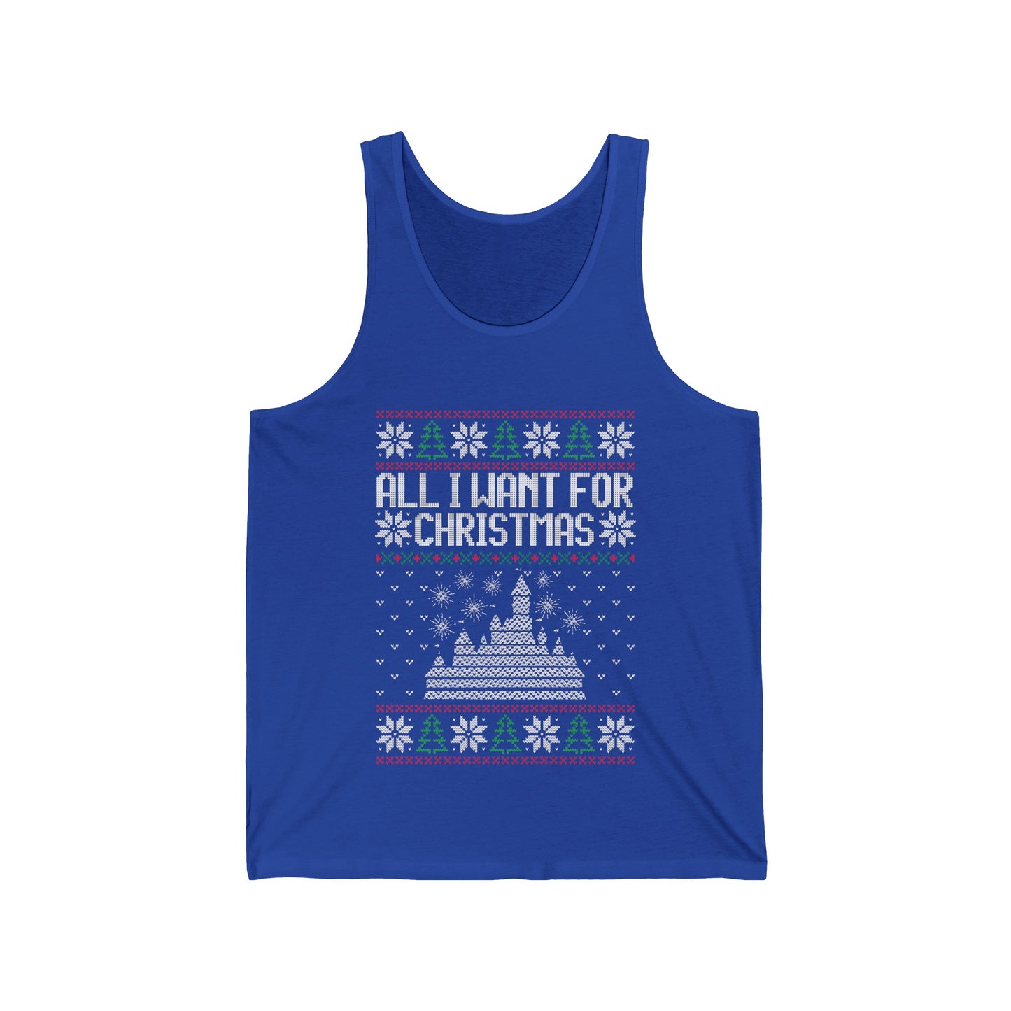 All I Want for Christmas Ugly Sweater Disneyland Unisex Tank Top