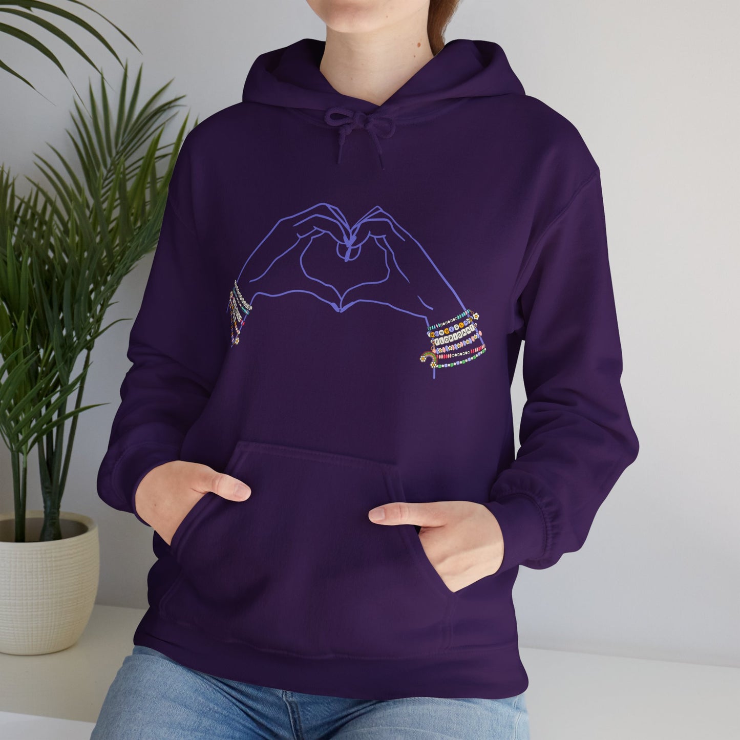 Heart Hands Friendship Bracelet - Adult Hoodie Sweatshirt