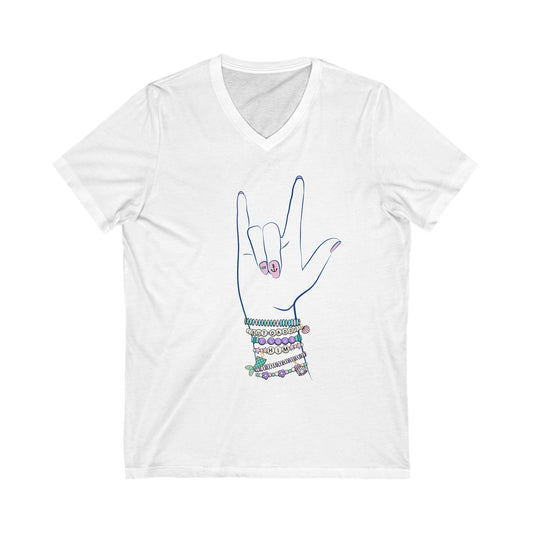 "But Daddy I Love Him!" - Friendship Bracelets - Short Sleeve V-Neck Tee