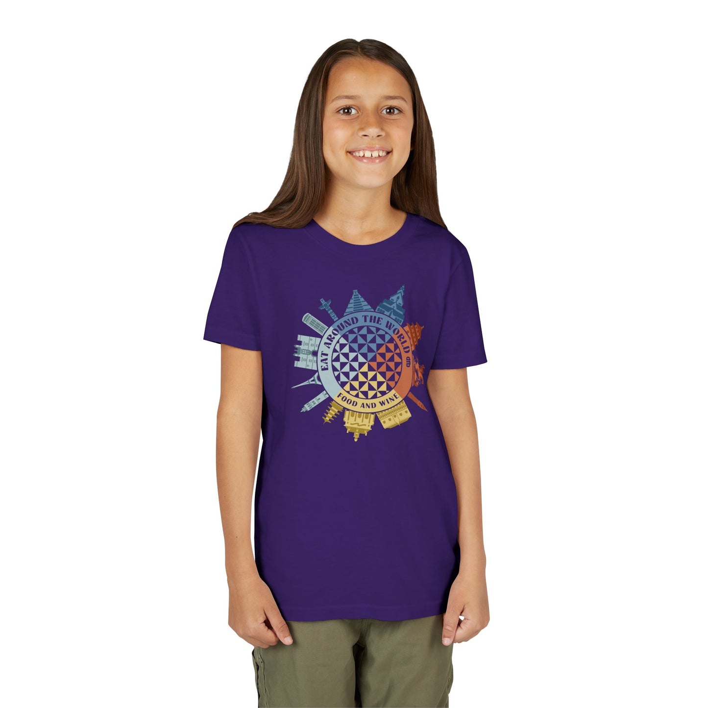 Food & Wine Compass -  Kid's Short Sleeve Tee Shirt