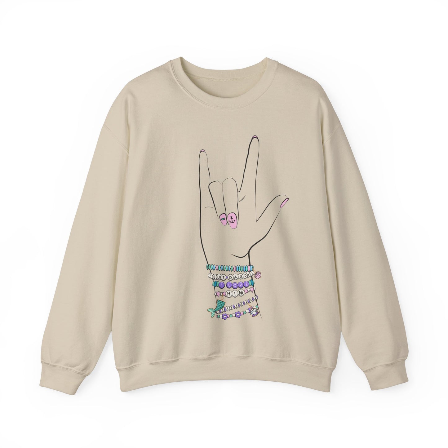 "But Daddy I Love Him!" - Friendship Bracelets - Adult Crewneck Sweatshirt