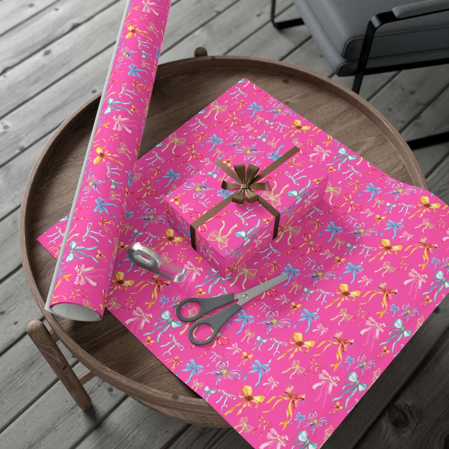 Bibbidi Bobbidi Bow, Princess Bows, Pink Background - Gift Wrap Papers