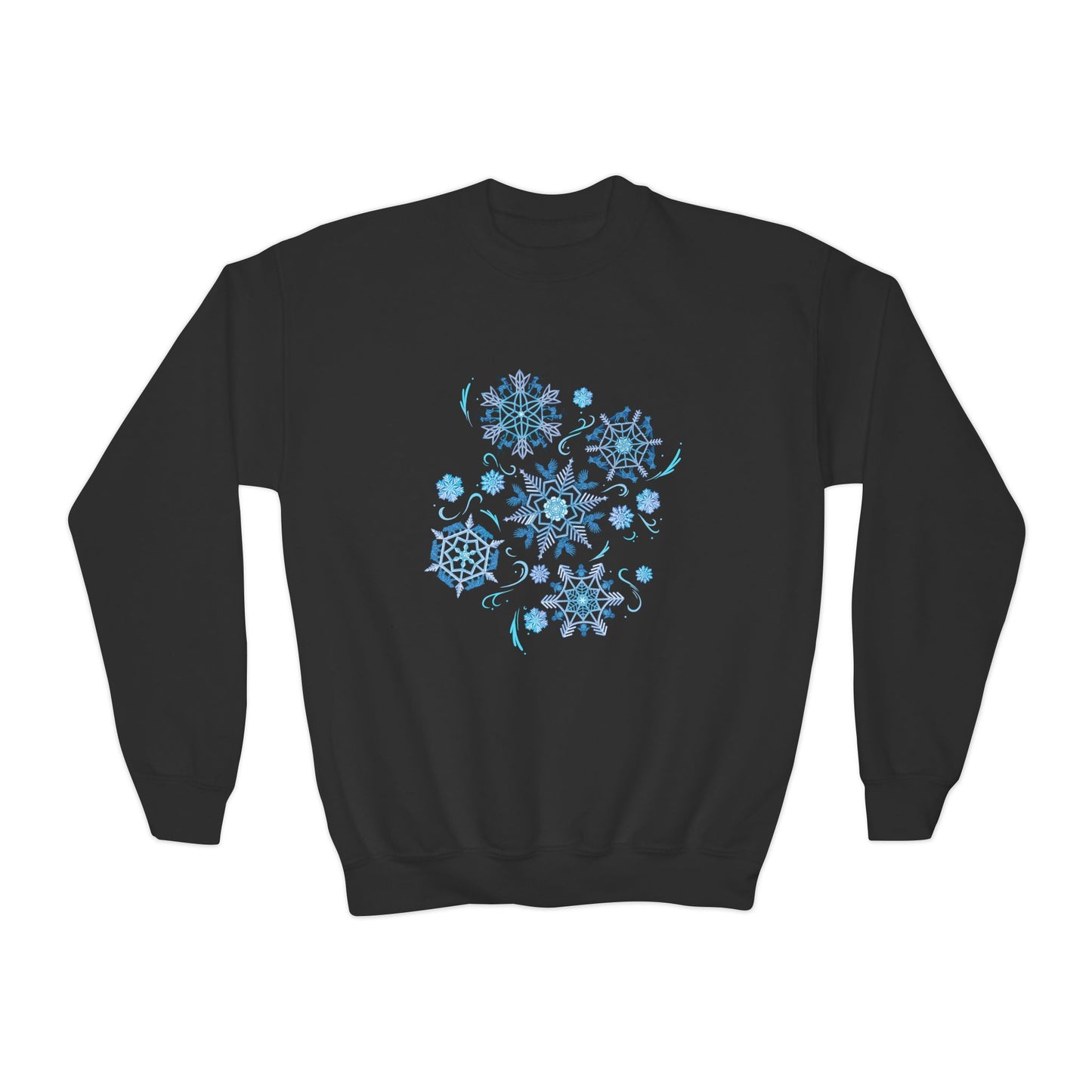 Merry Menagerie Snowflakes - Animal Kingdom Puppets - Youth Crewneck Sweatshirt