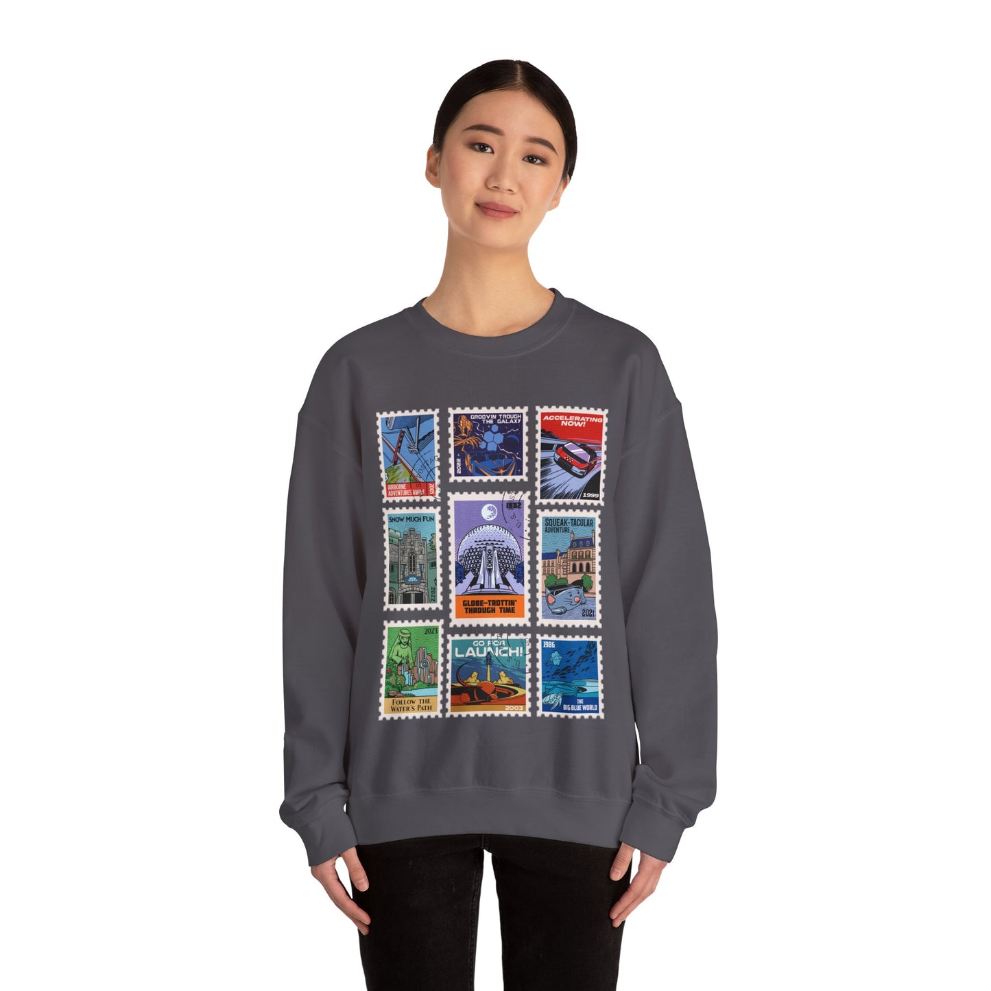 EPCOT Vintage Stamps - Adult Crewneck Sweatshirt