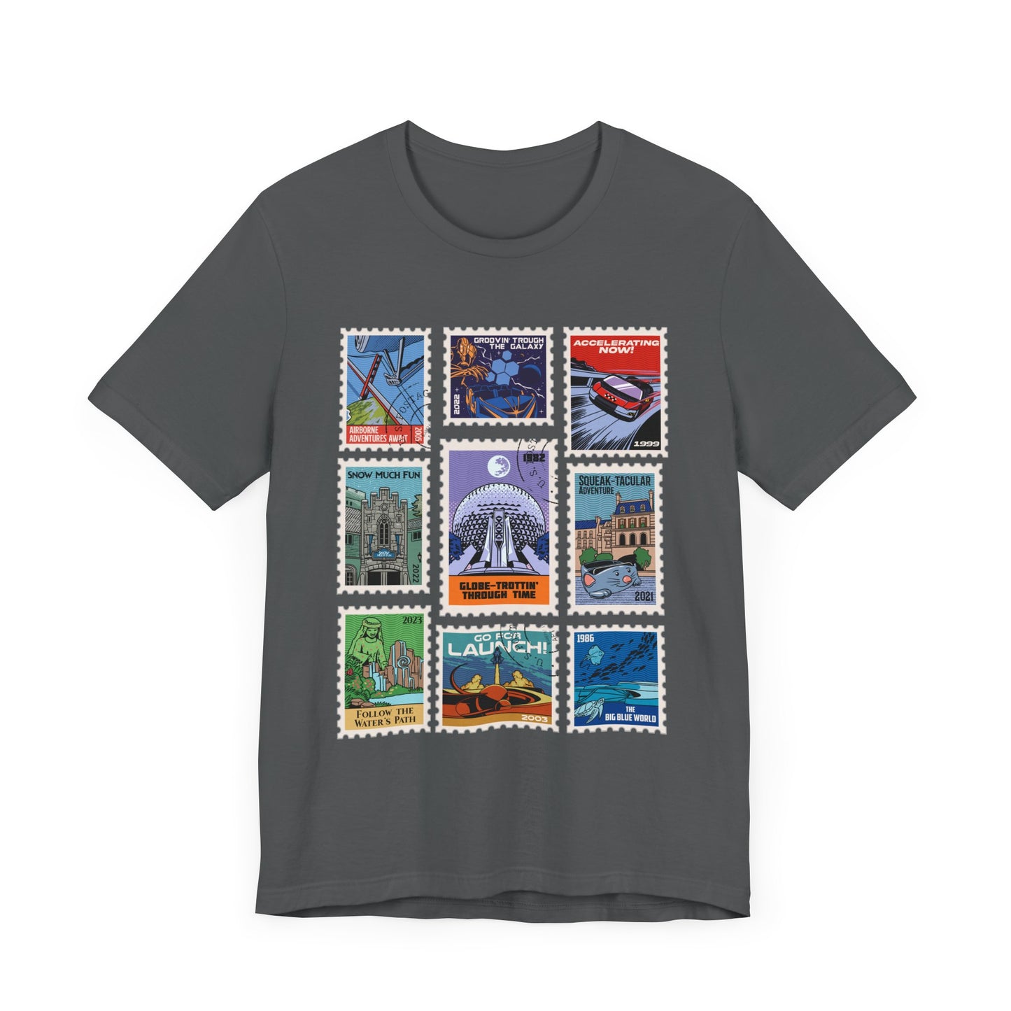 EPCOT Vintage Stamps - Adult Tee Shirt