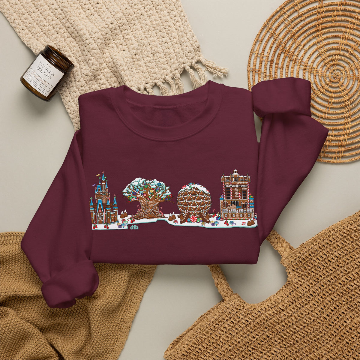 Gingerbread Park Icons - Adult Crewneck Sweatshirt
