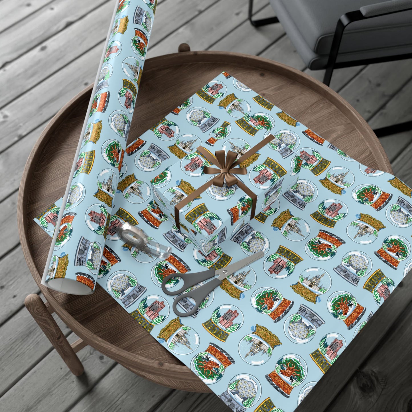 Snowglobes Park Landmarks - Gift Wrap Papers