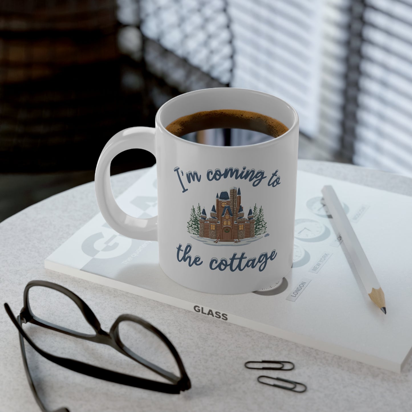 Snowy Cabin Castle, I'm Coming to the Cottage - Jumbo Mug, 20oz