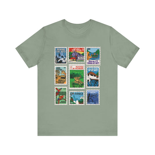 Animal Kingdom Vintage Stamps - Adult Tee Shirt