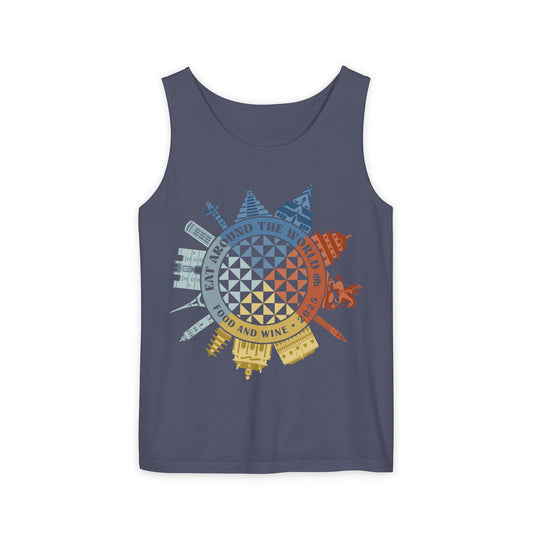 Food & Wine Compass - Unisex Garment-Dyed Tank Top
