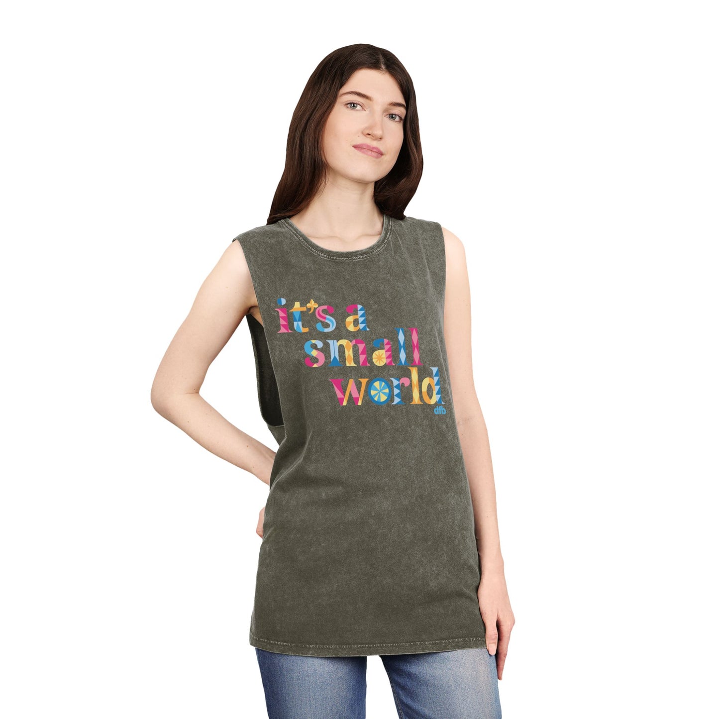 it's a small world - Unisex Stonewash Tank Top