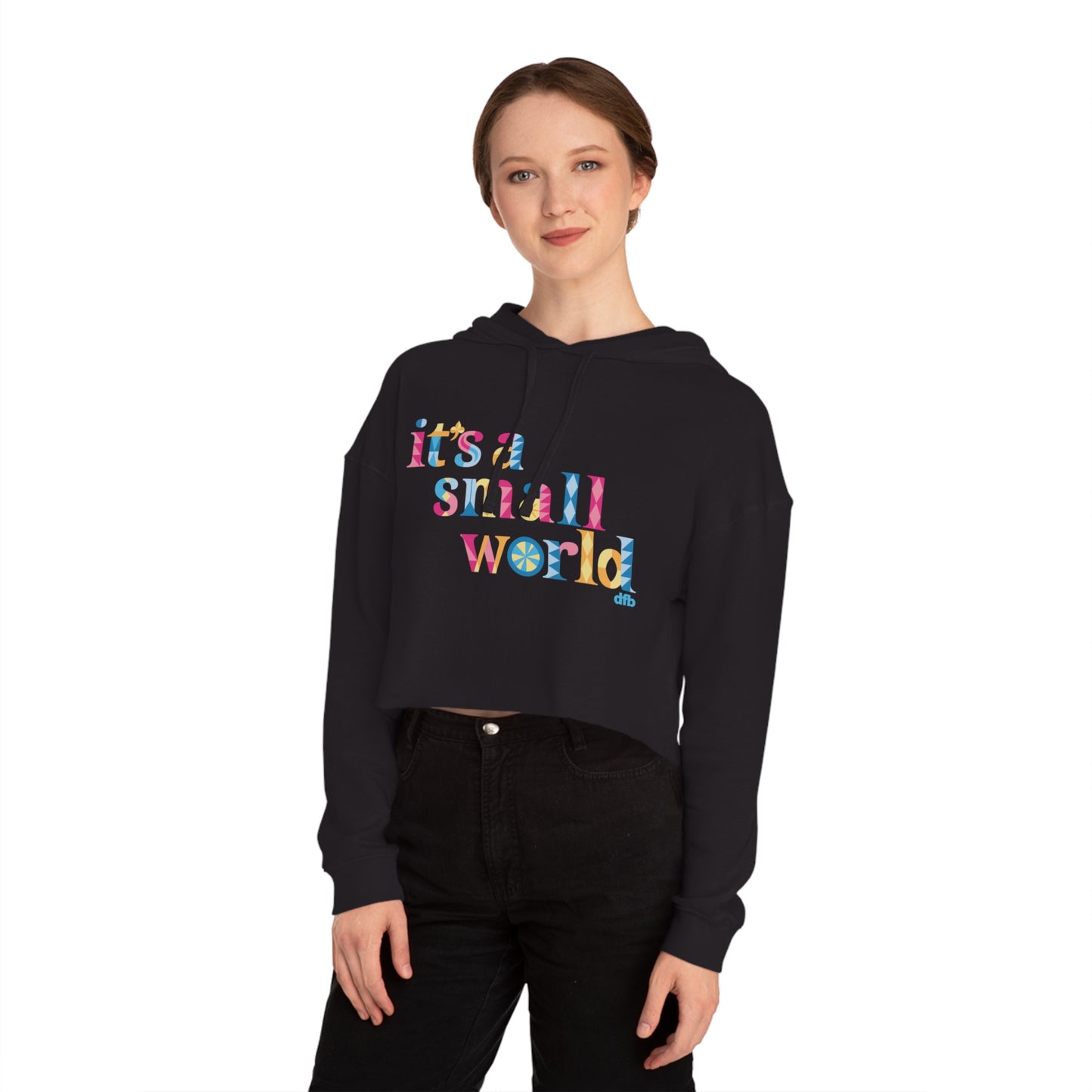 it's a small world - Women’s Cropped Hooded Sweatshirt