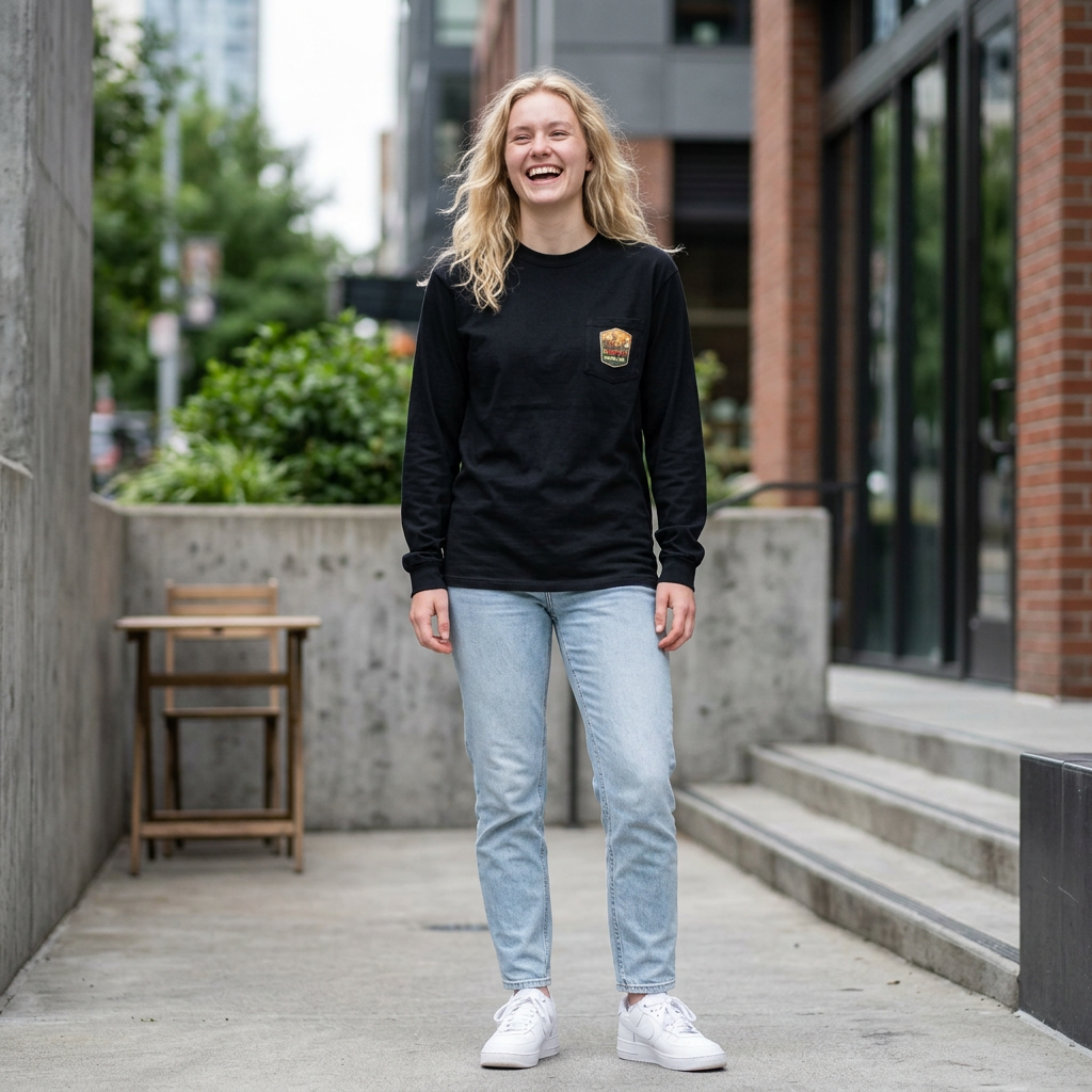 Piston Peak - Unisex Long Sleeve Pocket T-Shirt