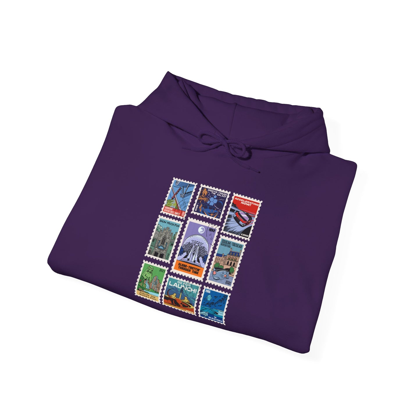EPCOT Vintage Stamps - Adult Hoodie Sweatshirt