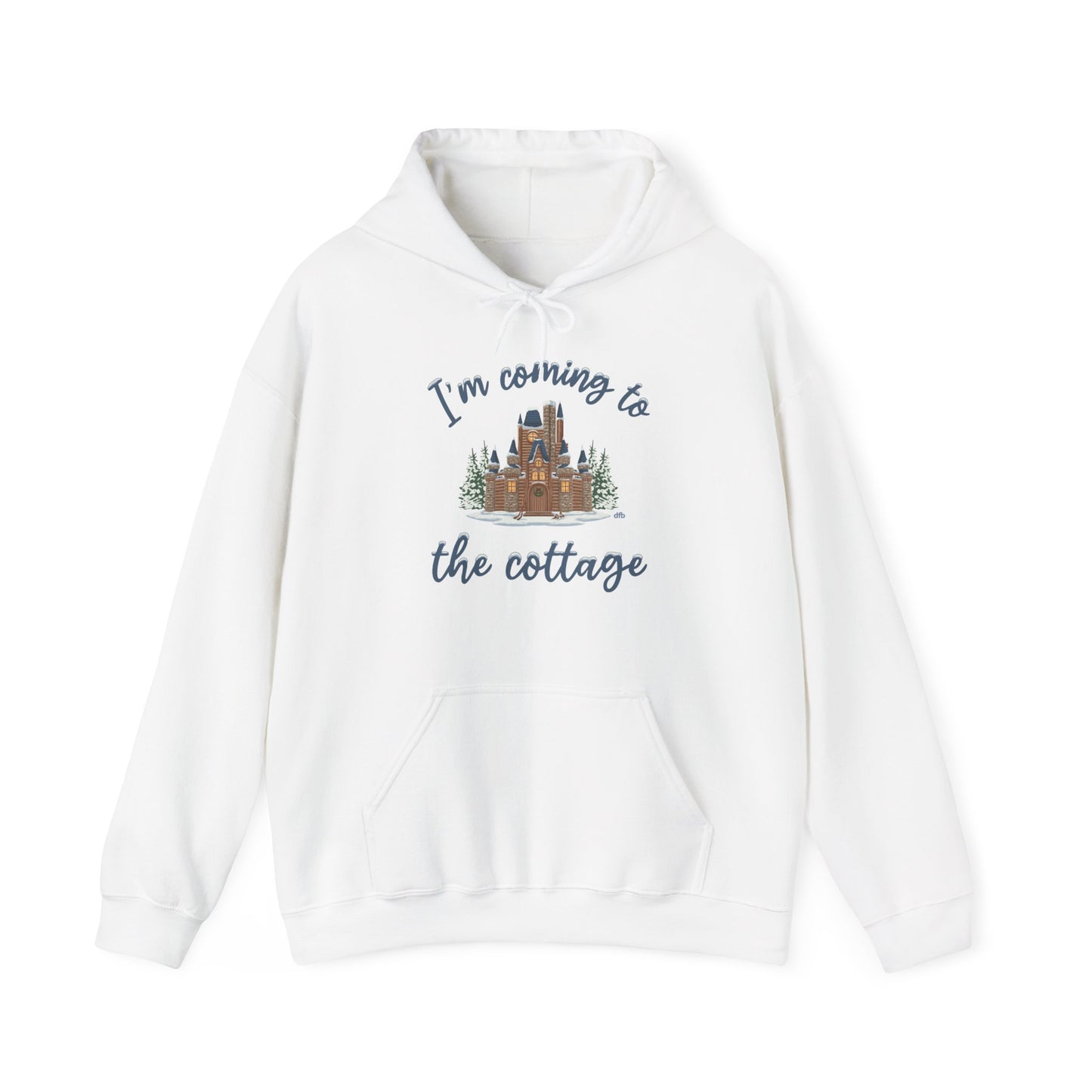 Snowy Cabin Castle, I'm Coming to the Cottage -  Adult Hoodie Sweatshirt