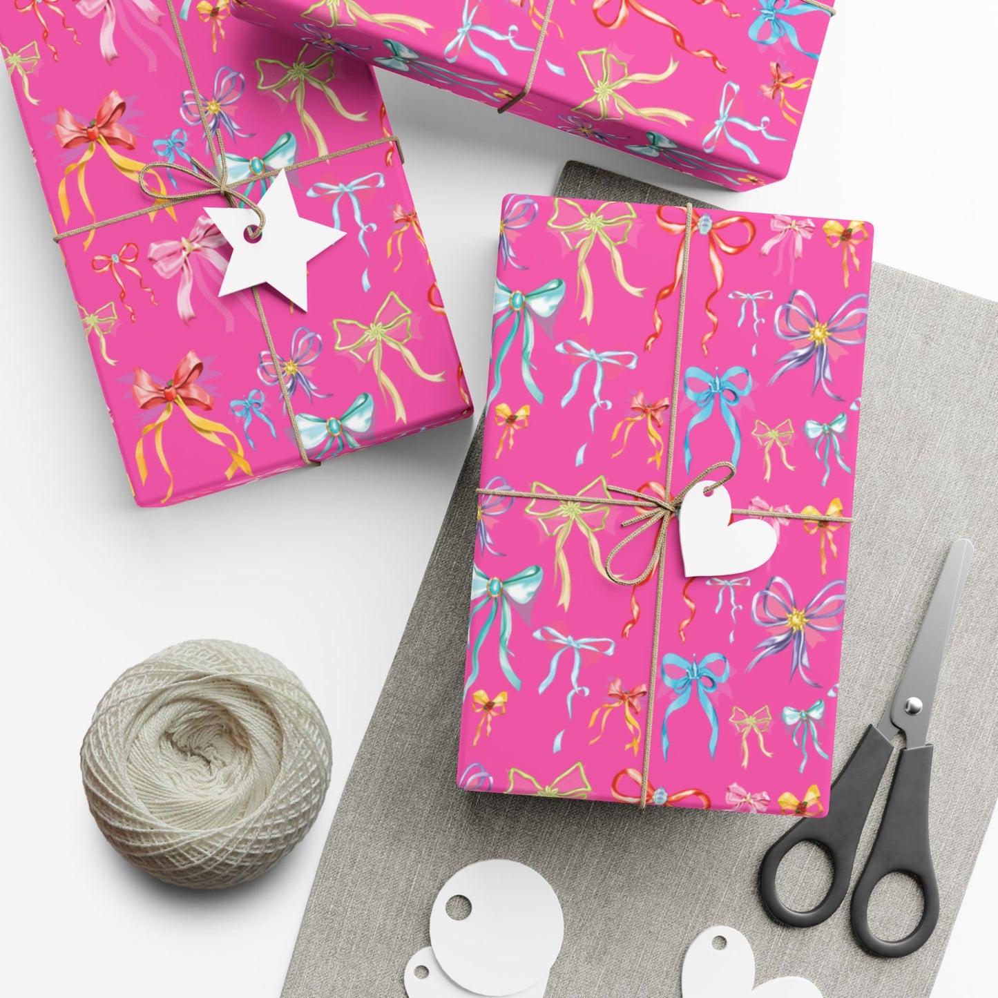 Bibbidi Bobbidi Bow, Princess Bows, Pink Background - Gift Wrap Papers