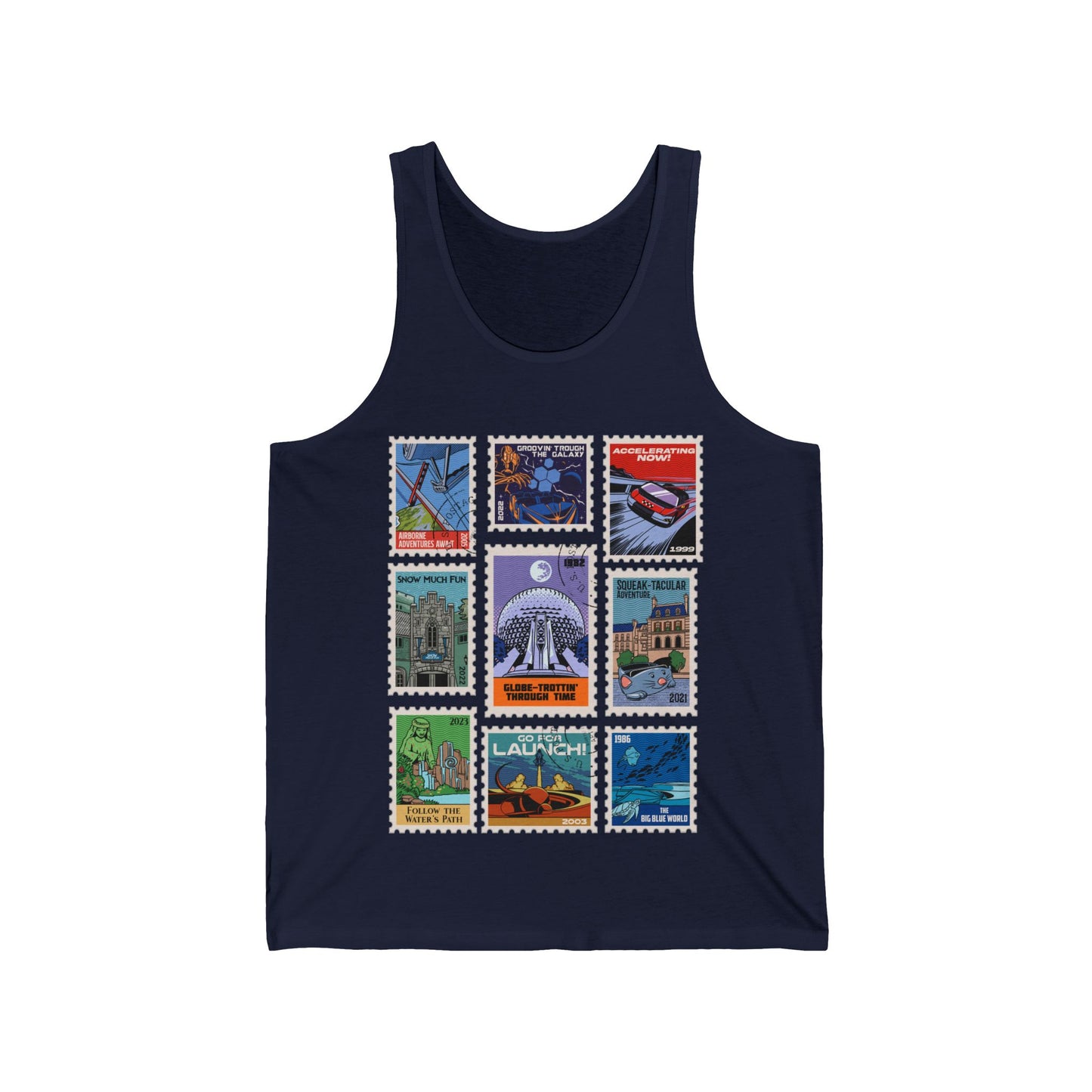 EPCOT Vintage Stamps - Adult Unisex Tank Top