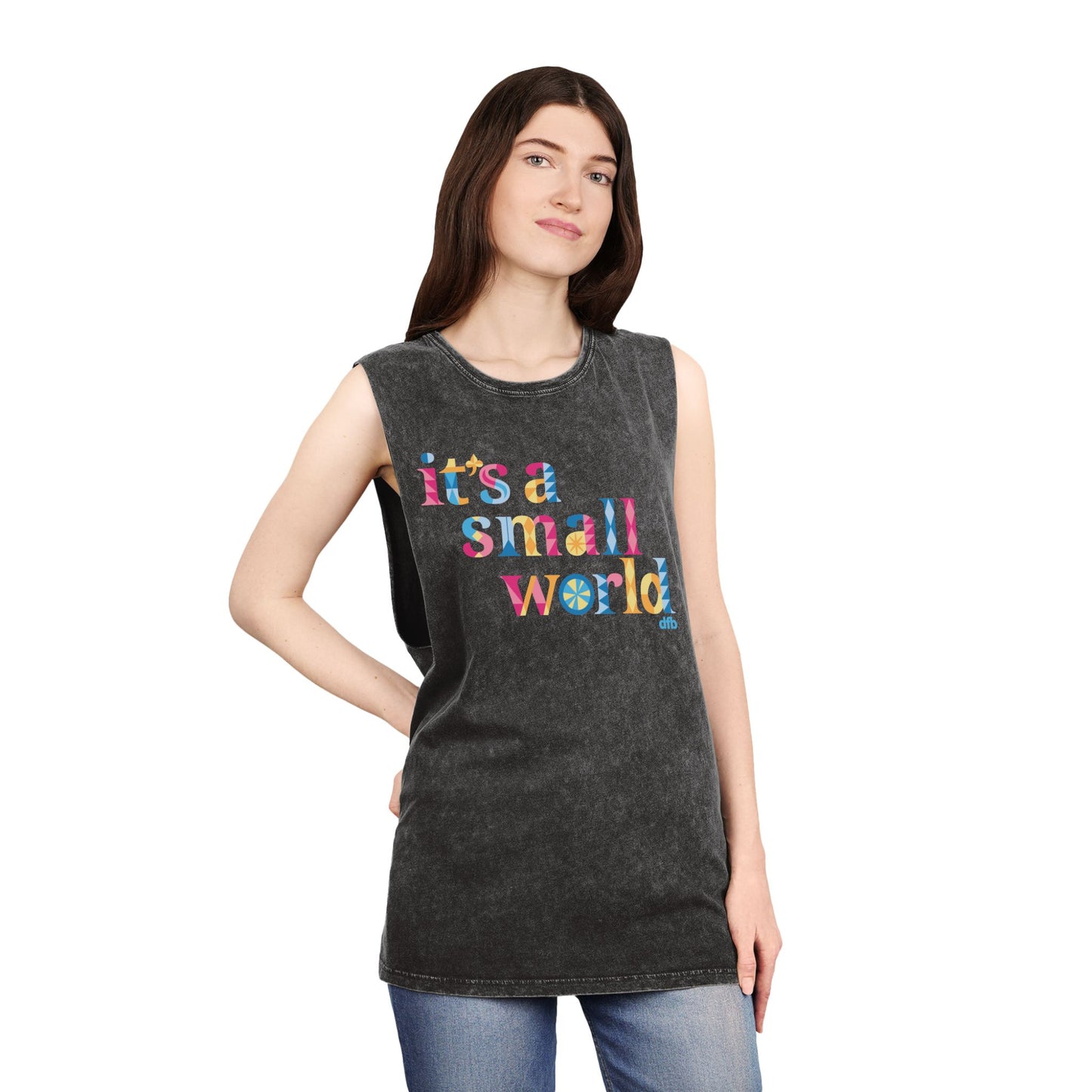 it's a small world - Unisex Stonewash Tank Top