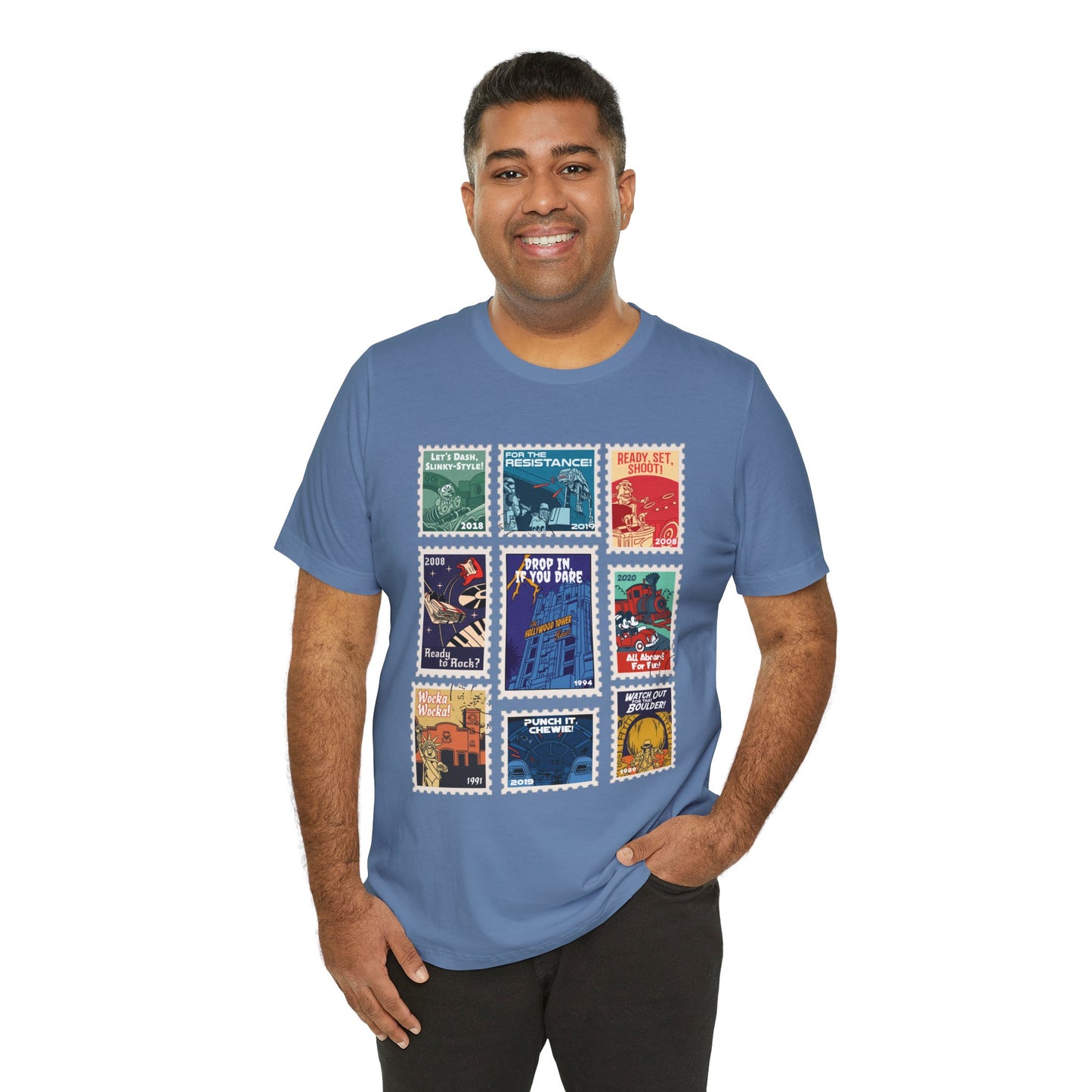 Hollywood Studios Vintage Stamps - Adult Tee Shirt