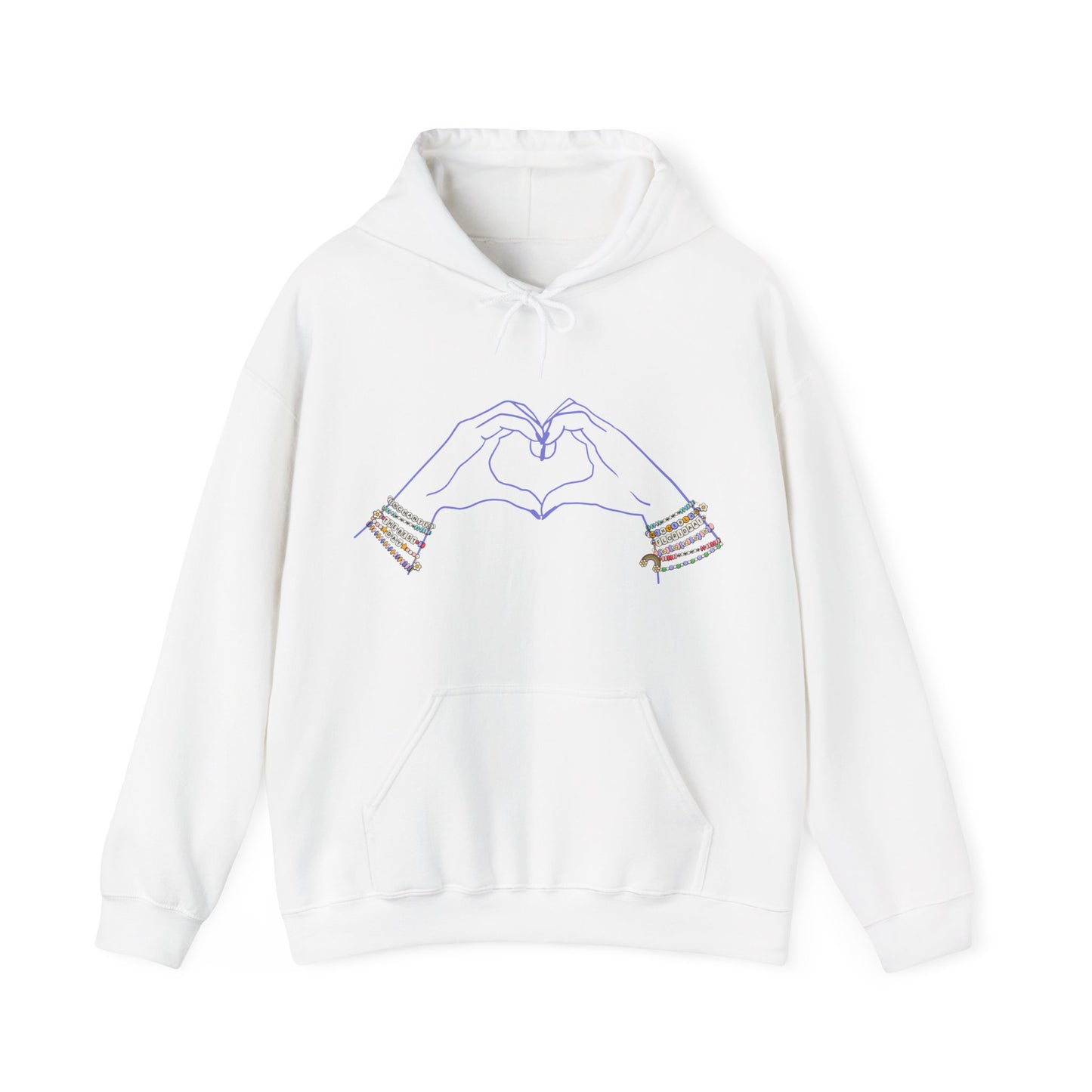 Heart Hands Friendship Bracelet - Adult Hoodie Sweatshirt