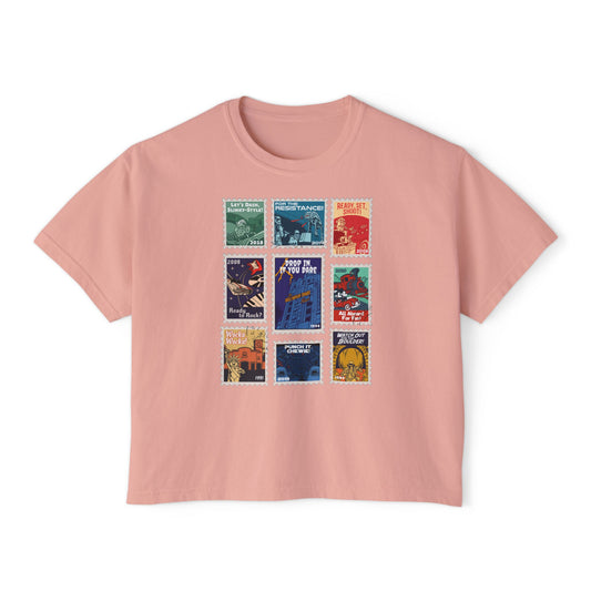 Hollywood Studios Vintage Stamps - Women's Boxy Tee