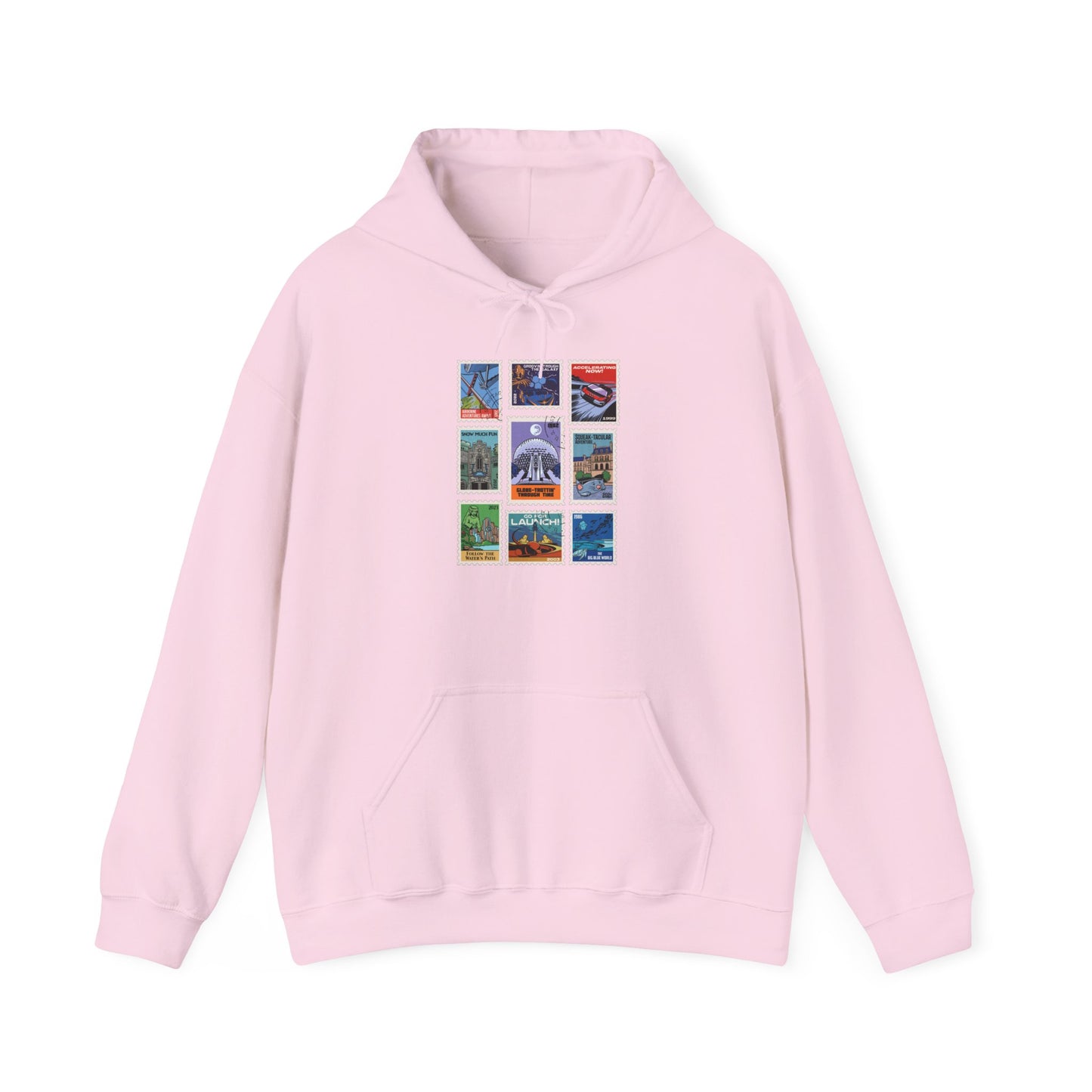 EPCOT Vintage Stamps - Adult Hoodie Sweatshirt