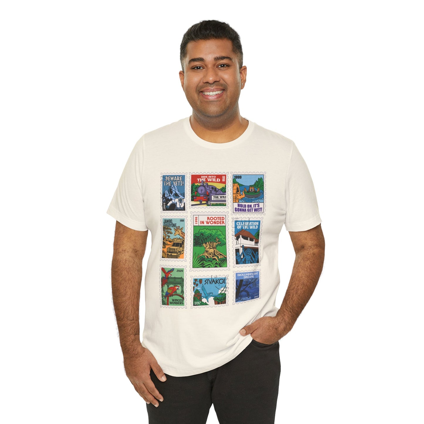 Animal Kingdom Vintage Stamps - Adult Tee Shirt