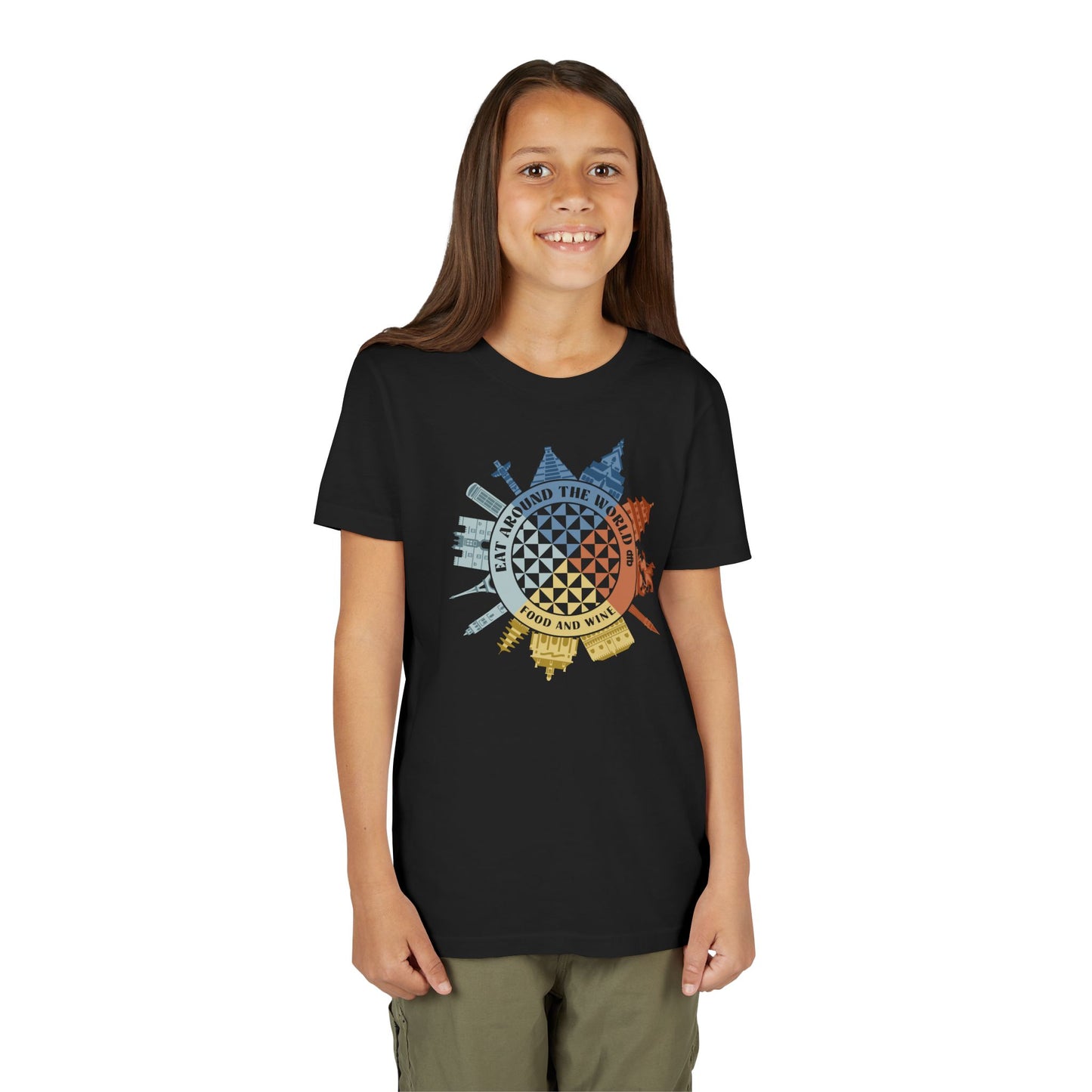 Food & Wine Compass -  Kid's Short Sleeve Tee Shirt