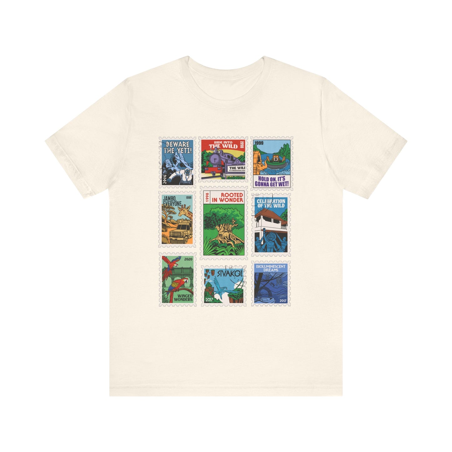 Animal Kingdom Vintage Stamps - Adult Tee Shirt