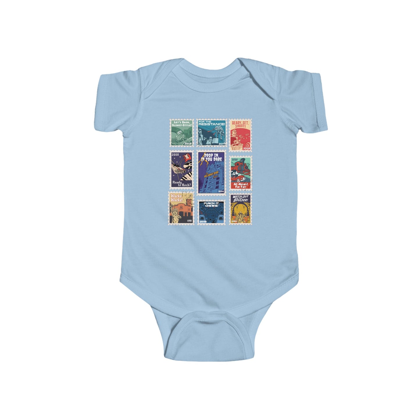 Hollywood Studios Vintage Stamps - Baby Onesie