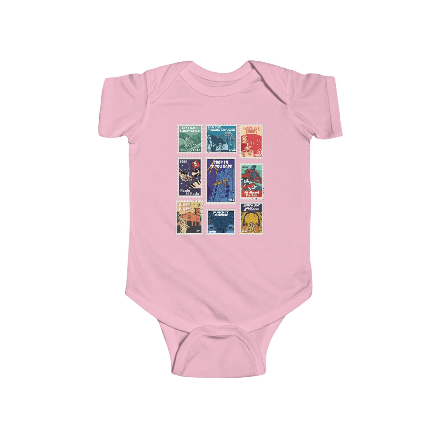 Hollywood Studios Vintage Stamps - Baby Onesie