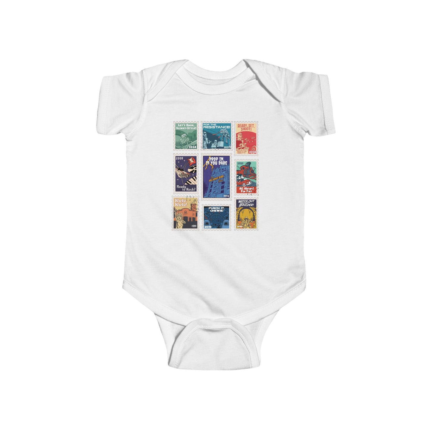 Hollywood Studios Vintage Stamps - Baby Onesie