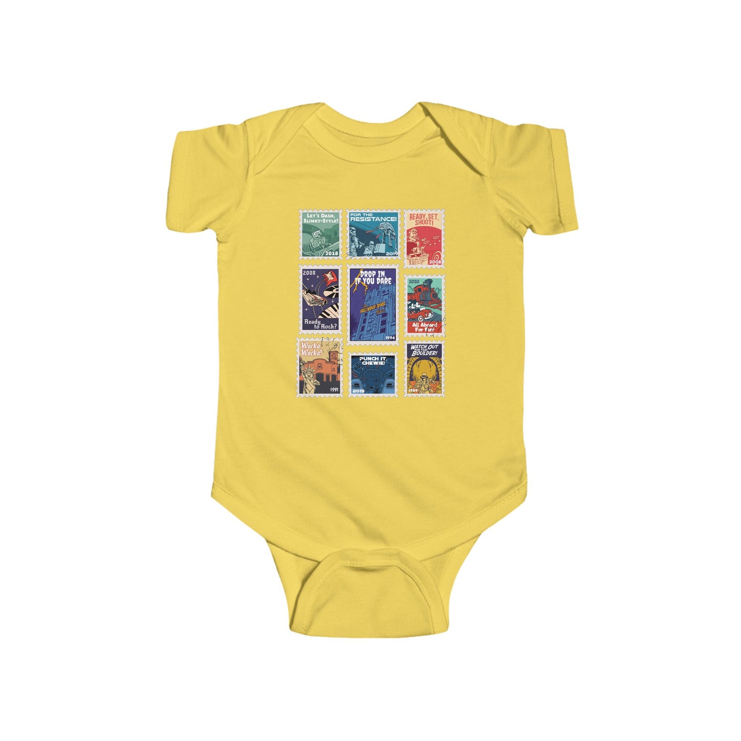 Hollywood Studios Vintage Stamps - Baby Onesie