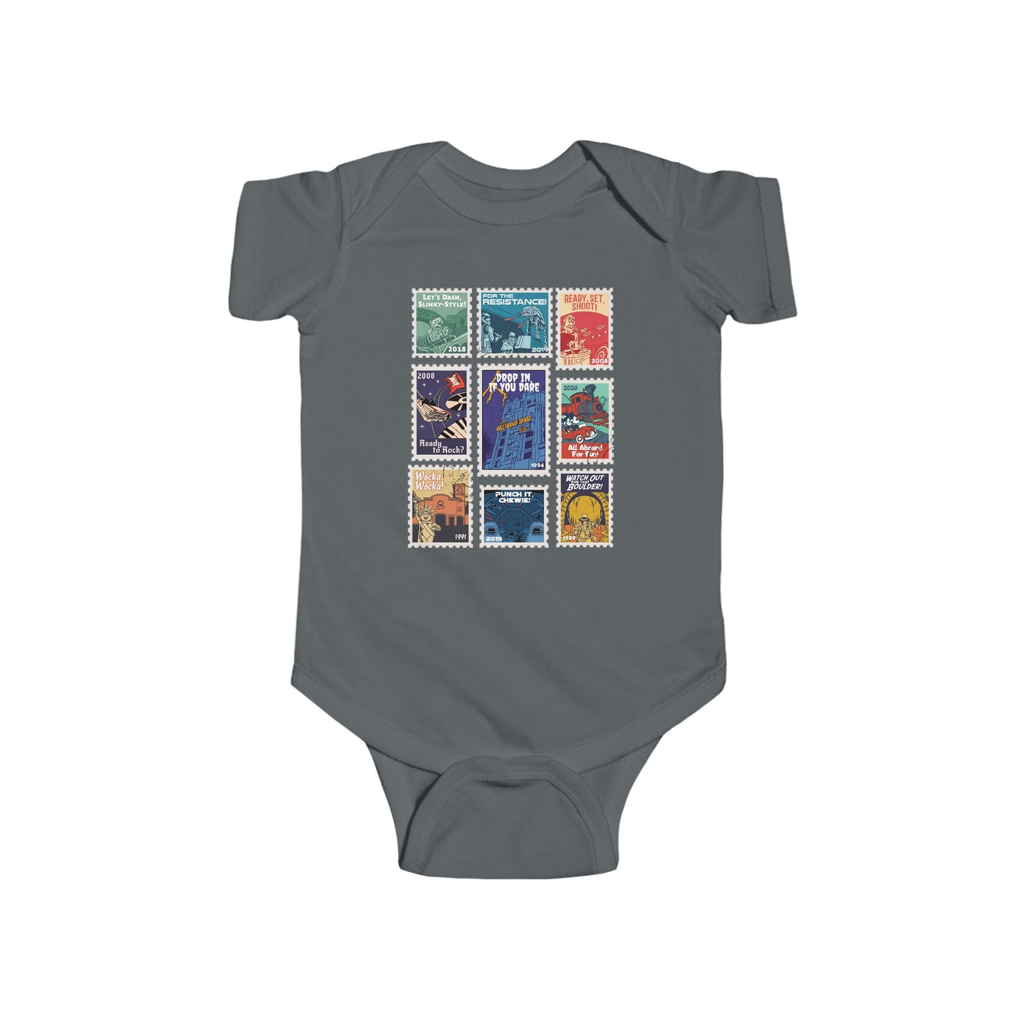 Hollywood Studios Vintage Stamps - Baby Onesie