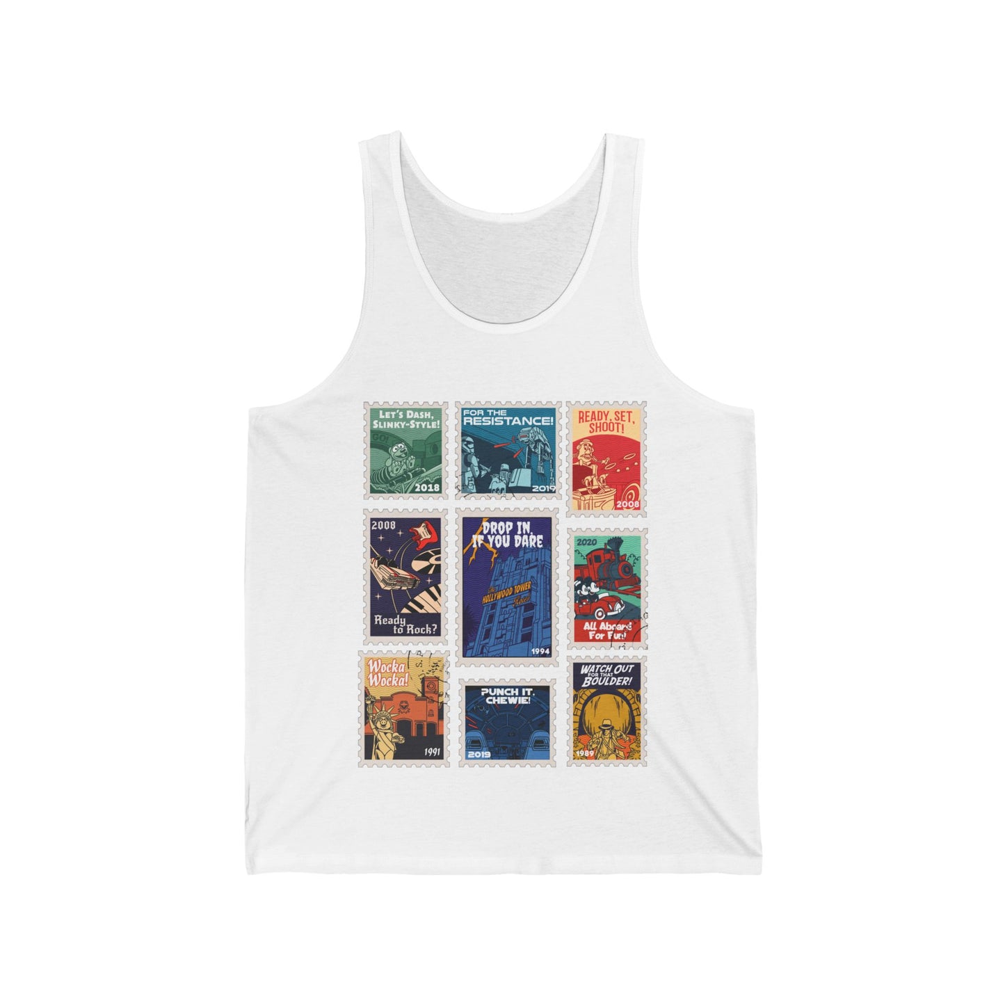 Hollywood Studios Vintage Stamps - Adult Unisex Tank Top