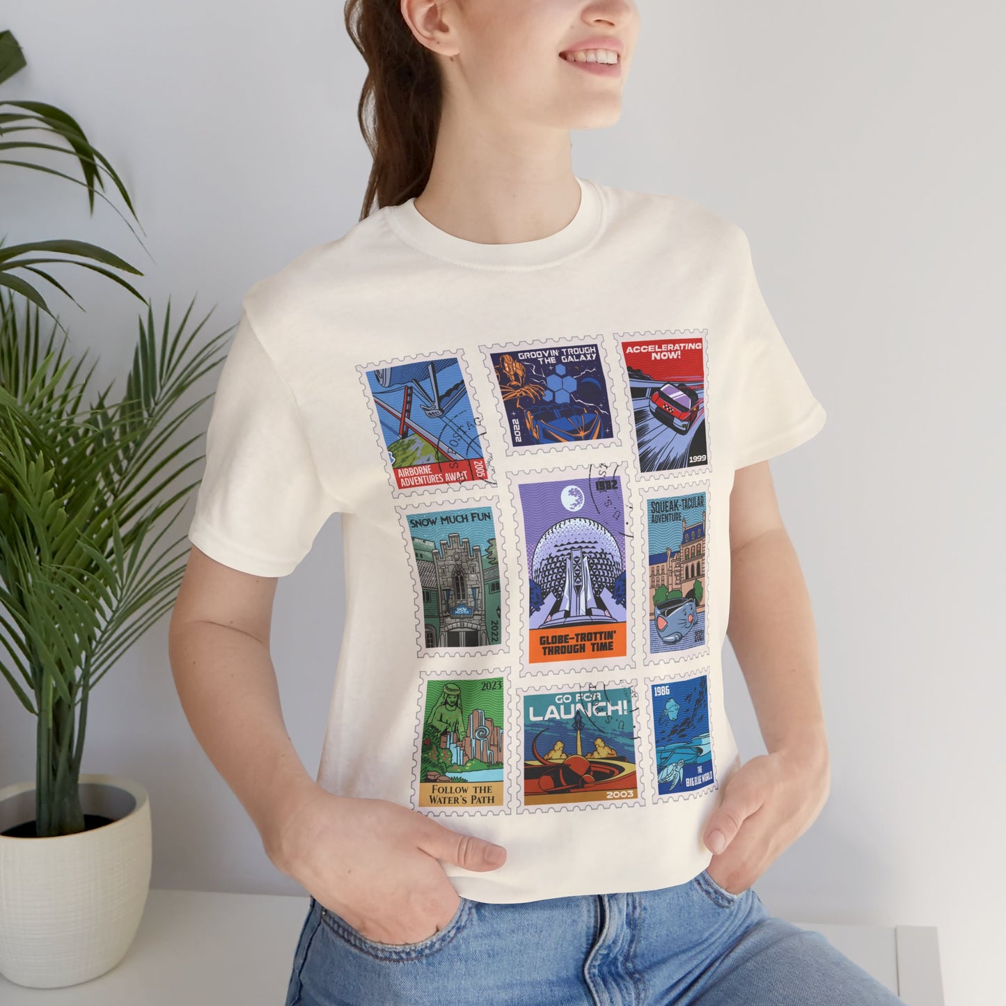 EPCOT Vintage Stamps - Adult Tee Shirt