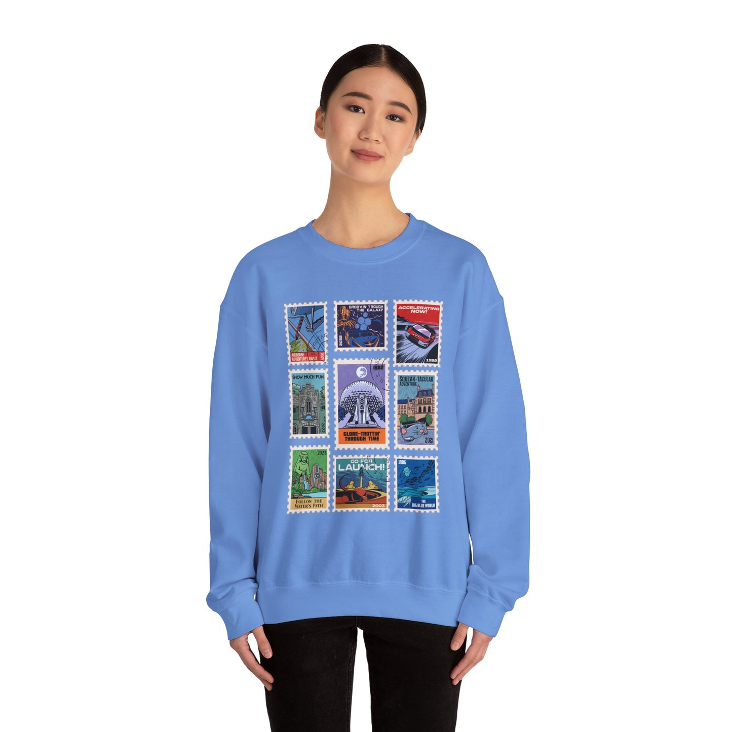 EPCOT Vintage Stamps - Adult Crewneck Sweatshirt