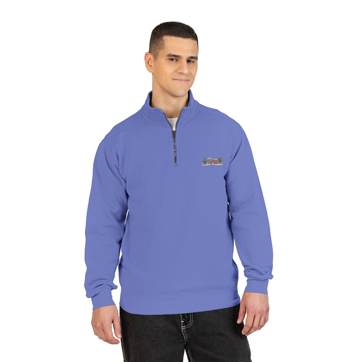 Gingerbread Park Icons - Unisex Adult Quarter-Zip Sweatshirt