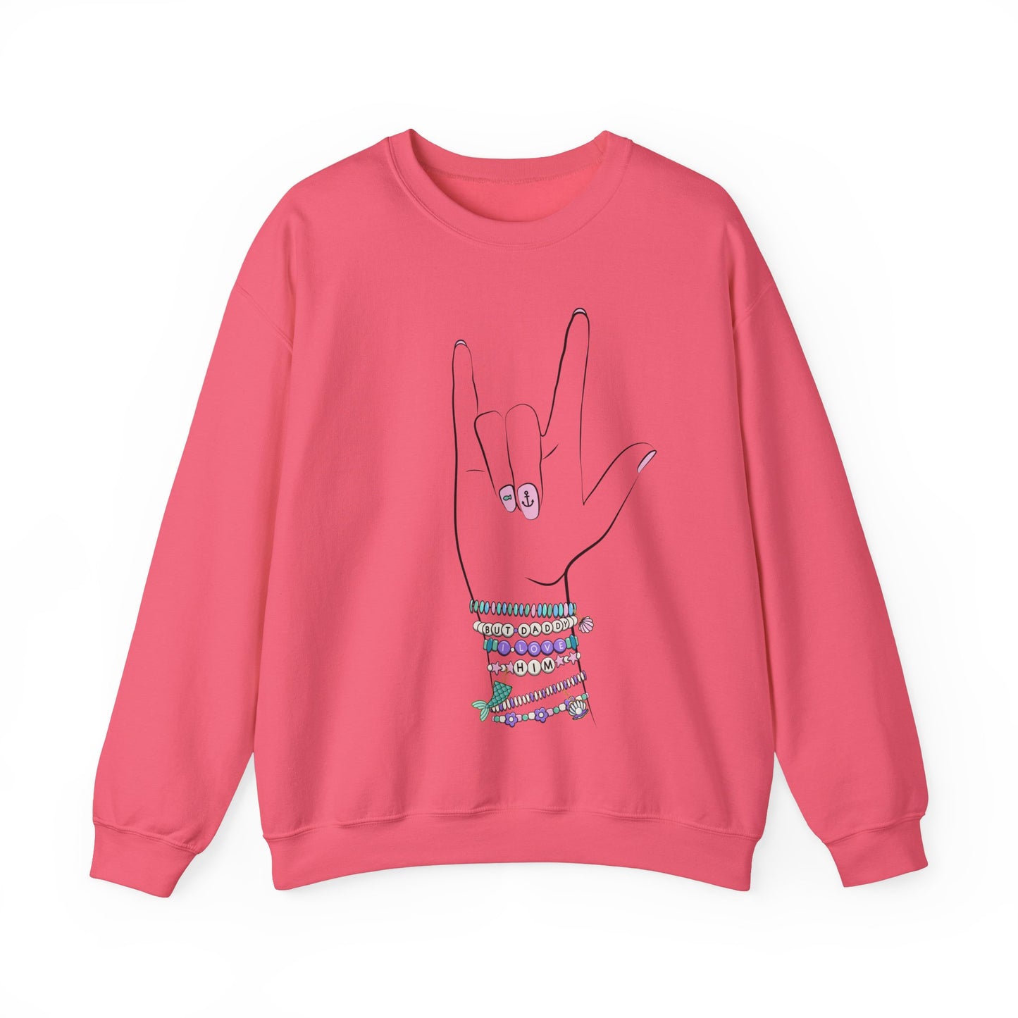 "But Daddy I Love Him!" - Friendship Bracelets - Adult Crewneck Sweatshirt