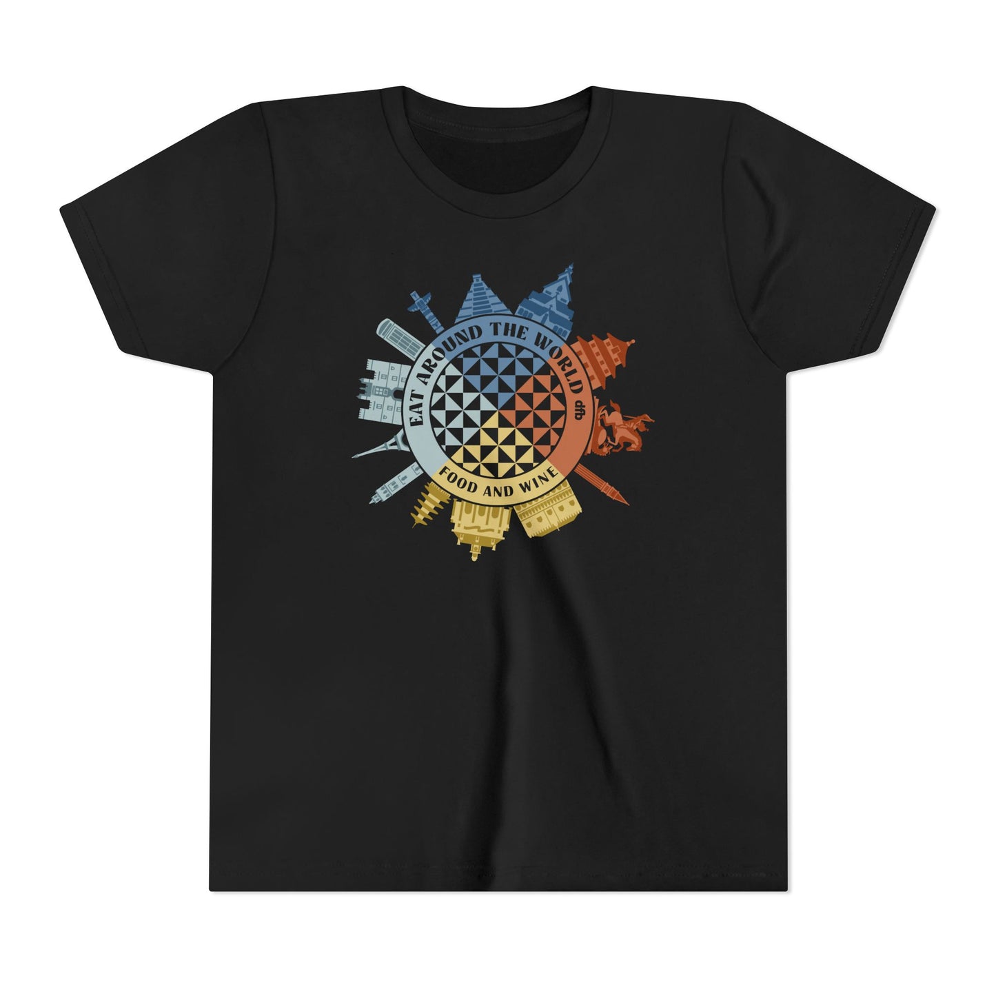 Food & Wine Compass -  Kid's Short Sleeve Tee Shirt