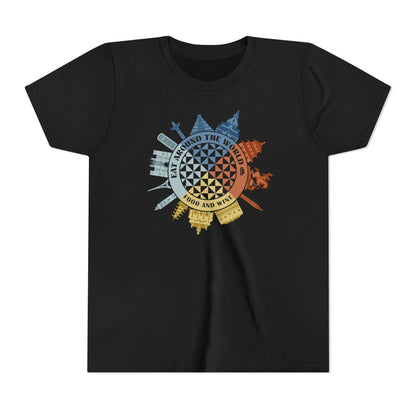 Food & Wine Compass -  Kid's Short Sleeve Tee Shirt