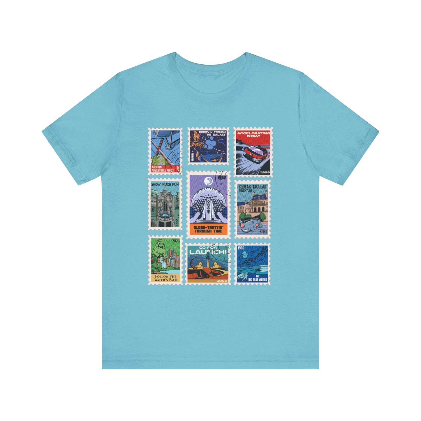 EPCOT Vintage Stamps - Adult Tee Shirt