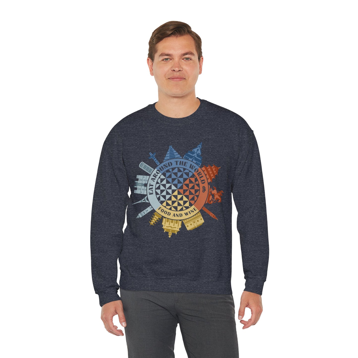 Food & Wine Compass - Adult Crewneck Sweatshirt