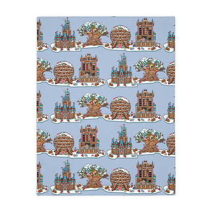 Gingerbread Park Icons - Velveteen Microfiber Blanket