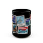 Magic Kingdom Vintage Stamps - Black Mug