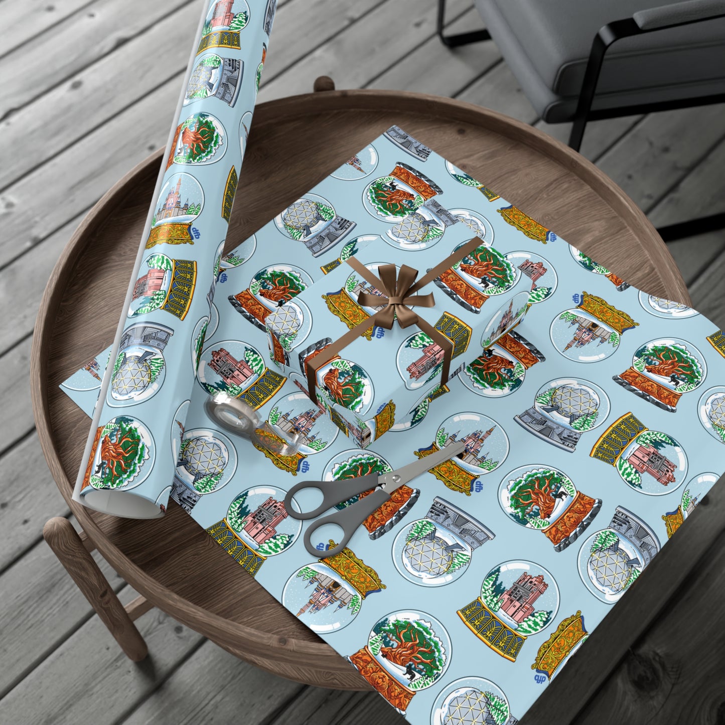 Snowglobes Park Landmarks - Gift Wrap Papers